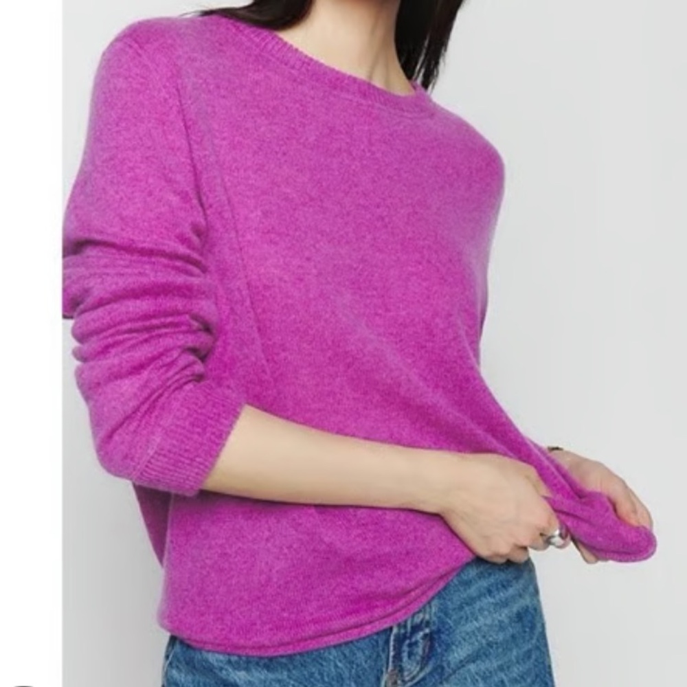 Reformation Cashmere Boyfriend Sweater - Pink